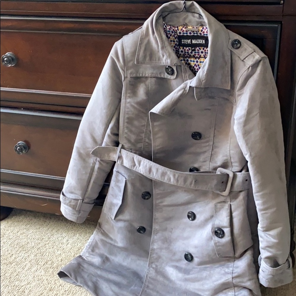 Suede and polyester jacket